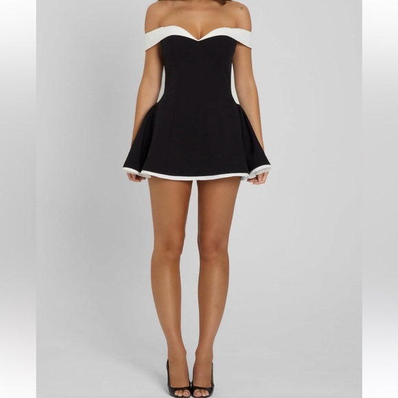 Black and white mini dress that flares at the hip. Size US small. NWT - Picture 3 of 8